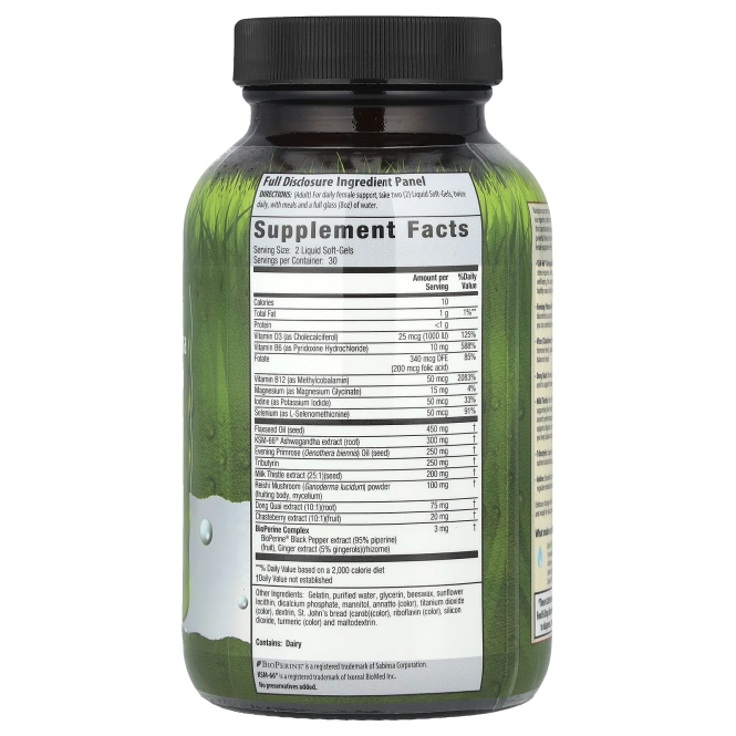 Irwin Naturals, Female Balance, ашваганда KSM-66® + примула вечерняя, 60 мягких таблеток