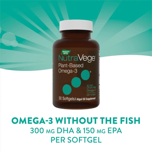 Ascenta, NutraVege, растительная Омега-3, 500 мг, 30 мягких таблеток
