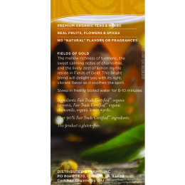 Numi Tea, Organic Tea, Herbal Tea, Turmeric Fields of Gold, 12 Tea Bags, 1.31 oz (37.2 g)
