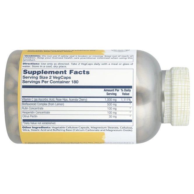 Solaray, Буферизованный супербиовитамин C, 360 вегетарианских капсул