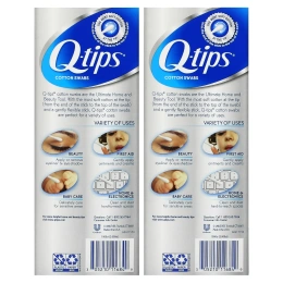 Q-tips, Ватные палочки, семейная упаковка, 2 шт., По 500 тампонов