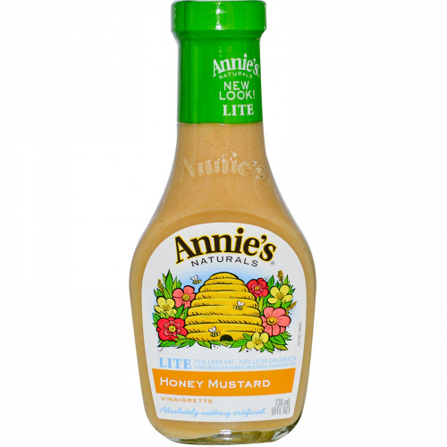 Annie's Naturals, Легкая уксусная заправка с медом и горчицей, 8 жидк. унц. (236 мл)