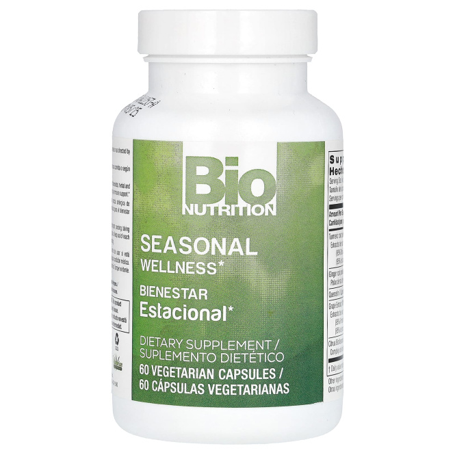 Bio Nutrition, Seasonal Wellness, 60 вегетарианских капсул