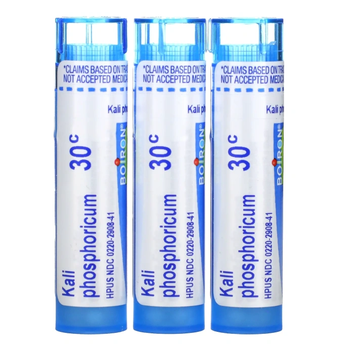 Boiron, Фосфат калия 30C, 3 тюбика, около 80 быстрорастворимых драже в каждом