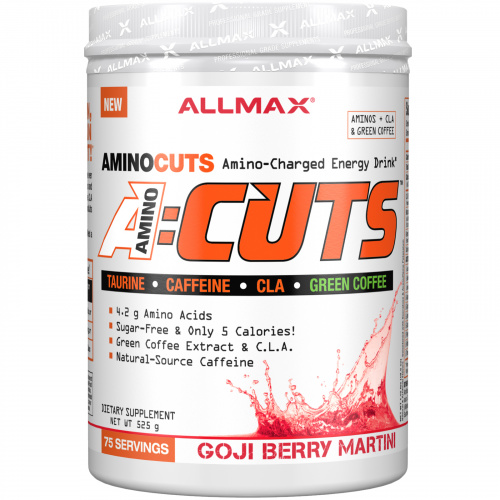 ALLMAX Nutrition, AMINOCUTS (ACUTS), Аминокислоты с разветвлённой цепью для потери веса (CLA + аминоэтансульфокислота + зеленый кофе), Ягоды Годжи Мартини, 525 г