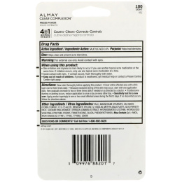Almay, Пресованная пудра Clear Complexion, 100, светлая, 0,28 унц. (8 г)