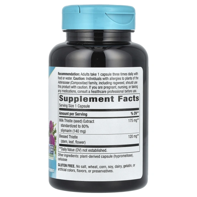 Nature's Way, Расторопша, Стандартизованная, 120 вегетарианских. капсул