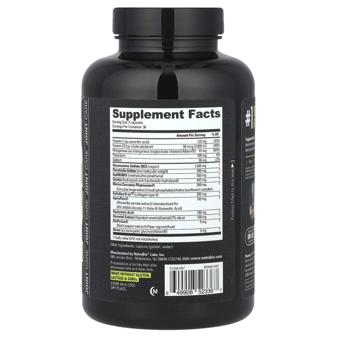 NutraBio, Extreme Joint Care, 120 капсул