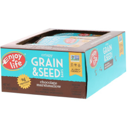 Enjoy Life Foods, Хрустящие батончики с цельным зерном и семечками, Шоколад и маршмэллоу, 12 баточников, 1,76 унц. (50 г) каждый