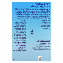 Clean & Clear, Салфетки, впитывающие масло, дорожные, 50 салфеток