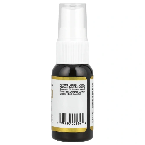 California Gold Nutrition, Спрей для свежести дыхания, натуральная мята, без спирта, 1 жидкая унция (30 мл)