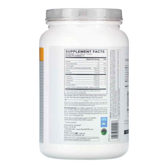 XTEND, The Original, 7 г аминокислот с разветвленной цепью (BCAA), со вкусом манго, 1,26 кг (2,78 фунта)