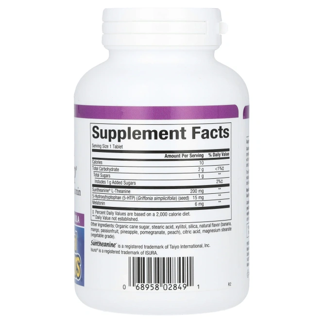 Natural Factors, Stress-Relax, Tranquil Sleep, экстра сила, 60 жевательных таблеток