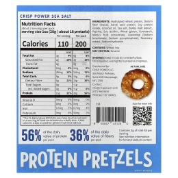 Crisp Power, Протеиновые крендели, морская соль, 6 пакетиков по 50 г (1,75 унции)
