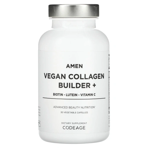 Codeage, Amen, Vegan Collagen Builder +, 30 растительных капсул
