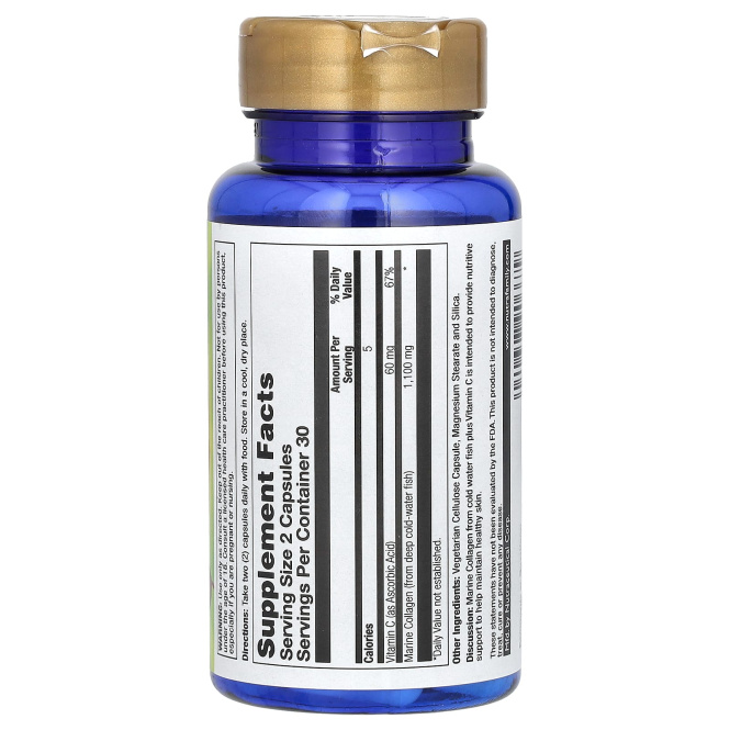 Nature's Life, Морской коллаген, 60 капсул
