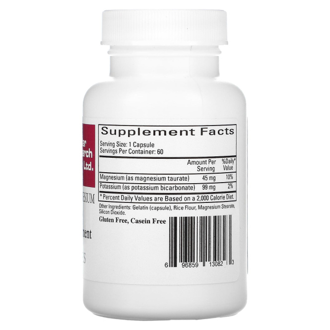 Cardiovascular Research Ltd., Таурат магния-калия, 60 капсул