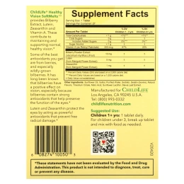 ChildLife, Healthy Vision SoftMelts, натуральный ягодный вкус, 27 таблеток