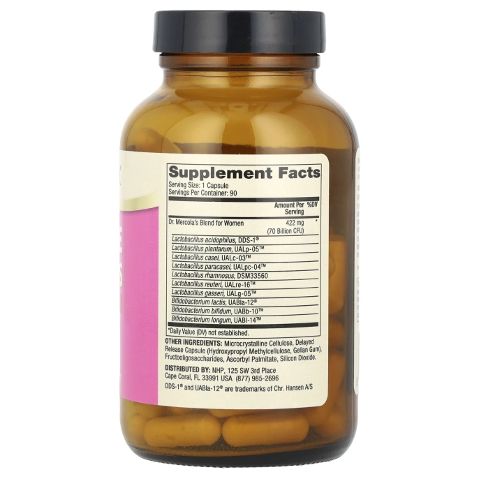 Dr. Mercola, Комплексные пробиотики для женщин, 180 капсул