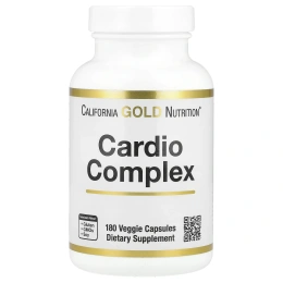 California Gold Nutrition, комплекс для здоровья сердца со смесью CardioAmino, смесью CardioPhyto и коэнзимом Q10, 180 растительных капсул