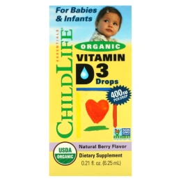 ChildLife Витамин Д3 Капли с ягодным вкусом 400 МЕ, 0,338 жидких унций (10 мл)