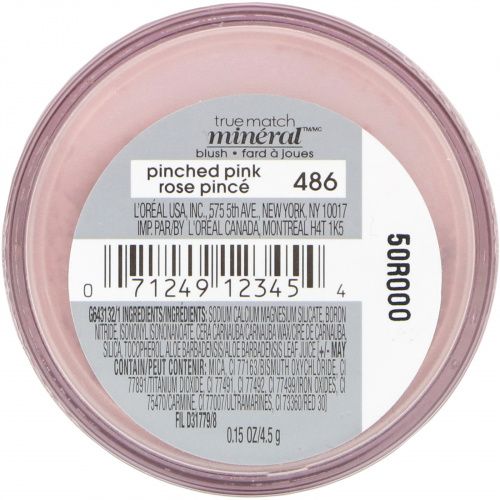 L'Oreal, Румяна True Match Naturale Mineral Blush, оттенок 486 «Розовый», 4,5 г