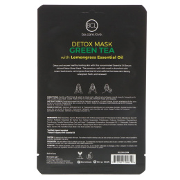 BCL, Be Care Love, Маска-пленка для лица с сывороткой и эфирными маслами, Выводящий токсины зеленый чай, 1 маска