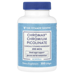 The Vitamin Shoppe, Chromax® пиколинат хрома, 200 мкг, 300 мягких таблеток