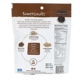 Somersaults, Sunflower Seed Crunchy Bites, Dutch Cocoa, 6 oz (170 g)