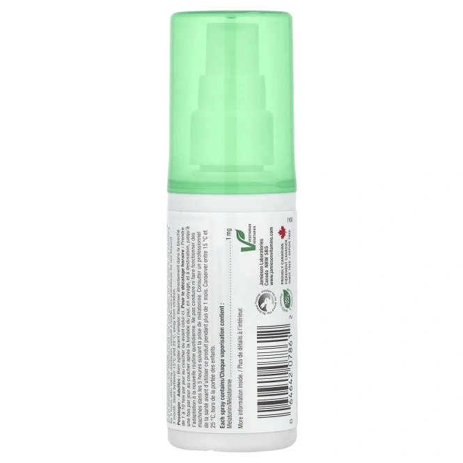 Jamieson Vitamins, Спрей для сна, мелатонин, натуральная мята, 58 мл