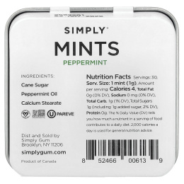 Simply Gum, Mints, перечная мята, 30 г (1,1 унции)