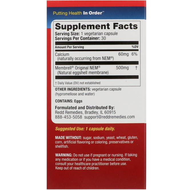 Redd Remedies, Здоровье суставов, Оригинальная формула, 30 вегетарианских капсул