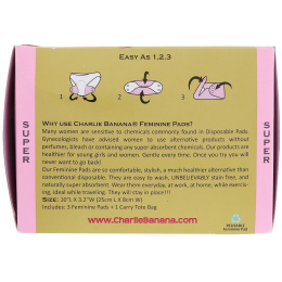 Charlie Banana, Супер прокладки для женщин, Белые, 3 прокладки + 1 сумка