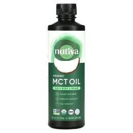 Nutiva, Органическое триглицеридное масло с цепочками средней длины из кокоса, без вкуса, 16 жидких унций (473 мл)