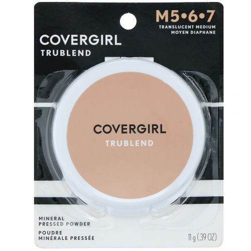Covergirl, TruBlend, компактная минеральная пудра, оттенок «Прозрачный средний», 11 г (0,39 унции)