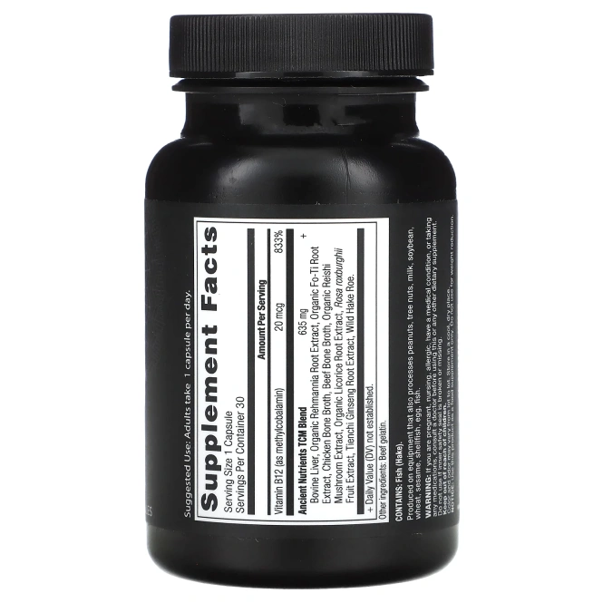 Dr. Axe / Ancient Nutrition, Витамин B12, 30 капсул