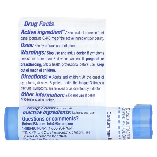 Boiron, Conium Maculatum, 30C, для облегчения головокружения, прибл. 80 гранул