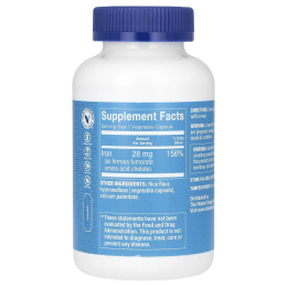The Vitamin Shoppe, железо, 28 мг, 300 растительных капсул