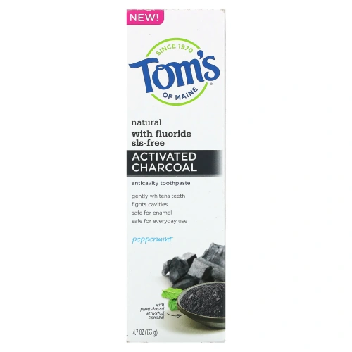 Tom's Of Maine, Зубная паста с активированным углем против полостей, мята перечная 4,7 унции