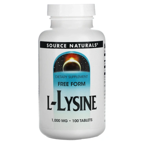 Source Naturals, Лизин (L-Lysine), 1 000 мг, 100 таблеток