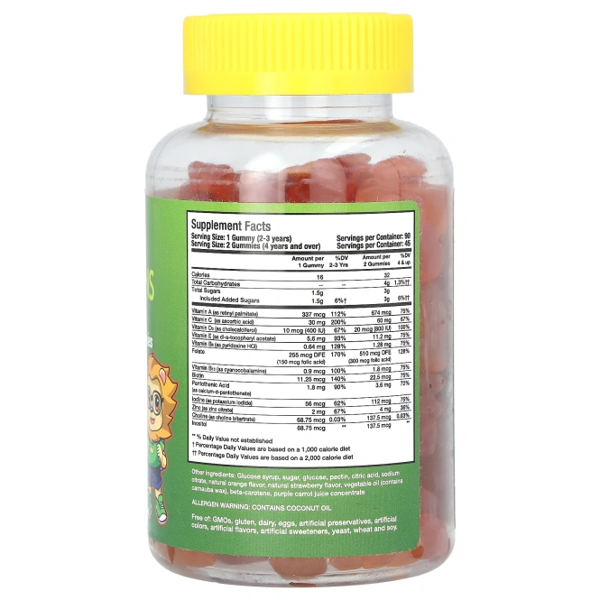 Noor Vitamins, жевательные мармеладки для детей, комплекс, 90 жевательных конфет