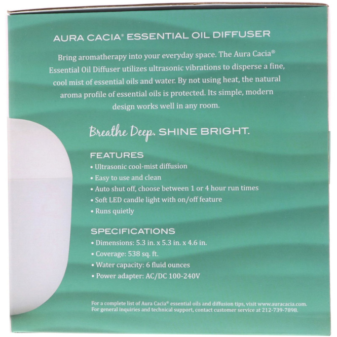 Aura Cacia, Ароматический пар, диффузор эфирных масел, 1 диффузор