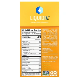 Liquid I.V., Напиток для усиления гидратации + поддержка иммунитета, мандарин, 10 отдельных пакетиков по 16 г (0,56 унции)