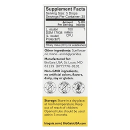 BioGaia, Protectis Baby, пробиотик в каплях для детей, 100 млн КОЕ, 5 мл (0,17 жидк. унции)