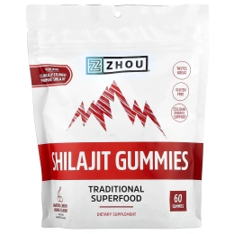 Zhou Nutrition, жевательные таблетки с мумие, со вкусом натуральной вишни и ванили, 60 жевательных таблеток