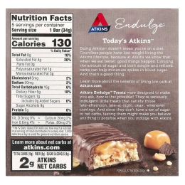 Atkins, Endulge™, батончик с карамелью и орехами, 5 шт. по 34 г (1,2 унции)