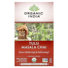 Organic India, Чай масала с тулси, 18 пакетиков, 37,8 г (1,33 унции)