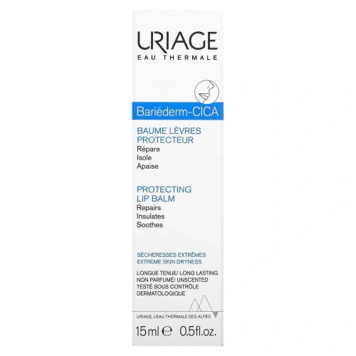 Uriage, Bariederm, Cica-Lips Protecting Balm, Fragrance-Free, 0.5 fl oz (15 ml)