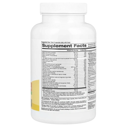 Super Nutrition, Super Immune+, мультивитамины, без железа, 240 растительных капсул