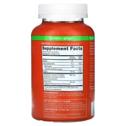 Qunol, куркума + имбирь, с мандарином, 550 мг, 90 жевательных мармеладок (275 мг в 1 жевательной таблетке)